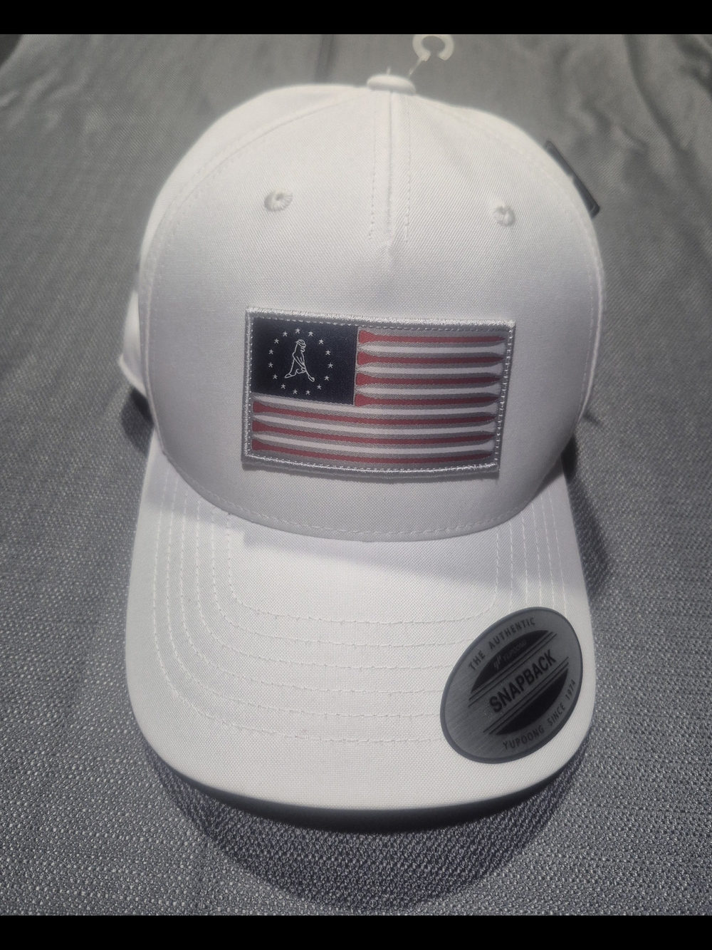 Ping White Snapback Hat with American Flag Patch - Picture 4 of 4